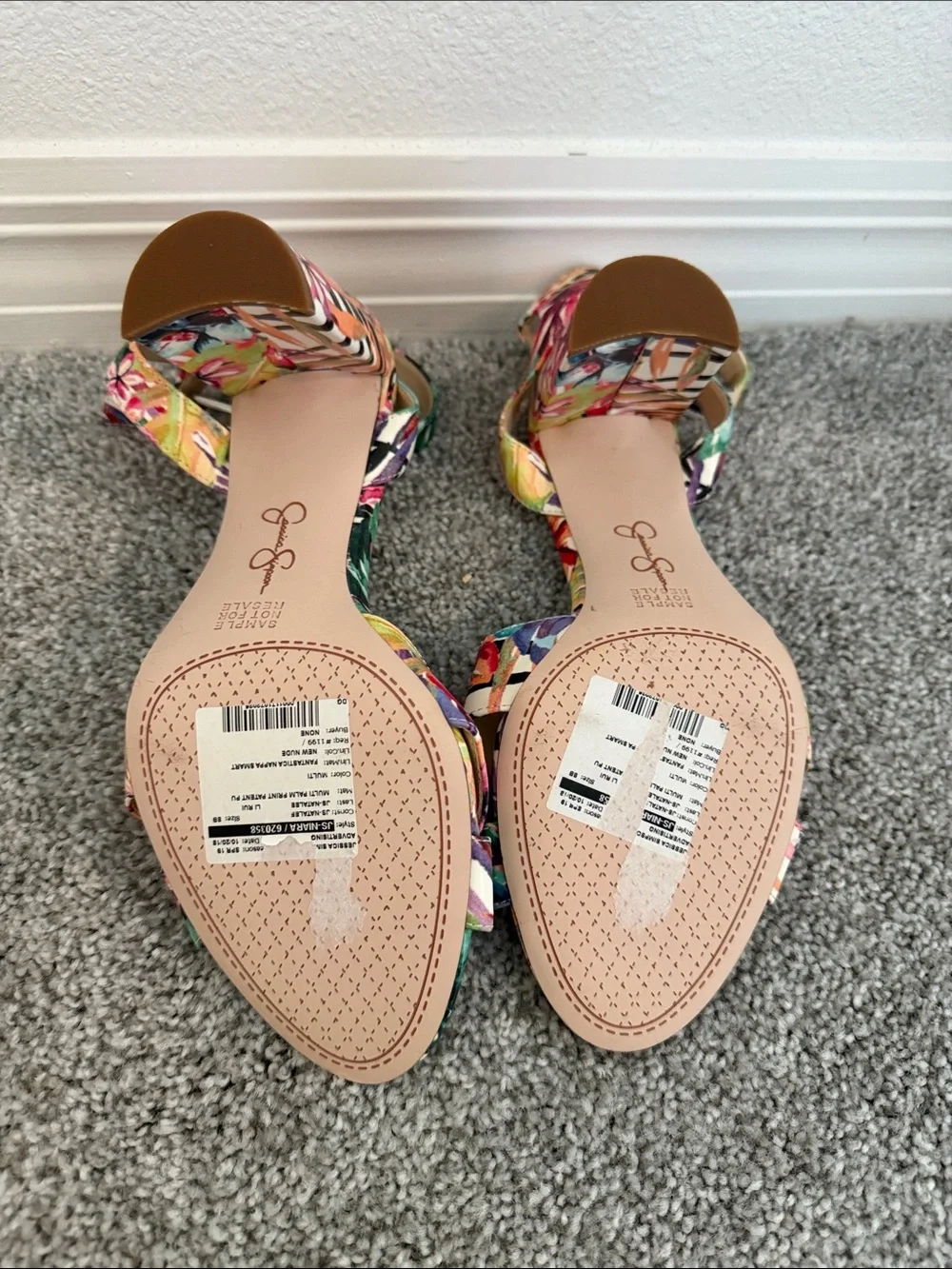 Jessica Simpson Floral Multicolor Ankle-Strap Women's Heels